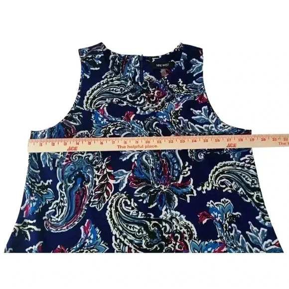 Nine West Womens Mini Dress Multicolor Round Neck Sleeveless Back Zip 10 - Picture 4 of 10